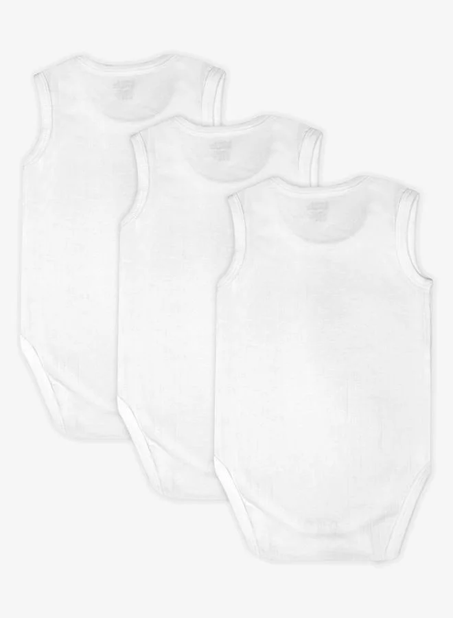 Babies Basic Pack of 3 - Super Combed Cotton Sleeveless Bodysuit